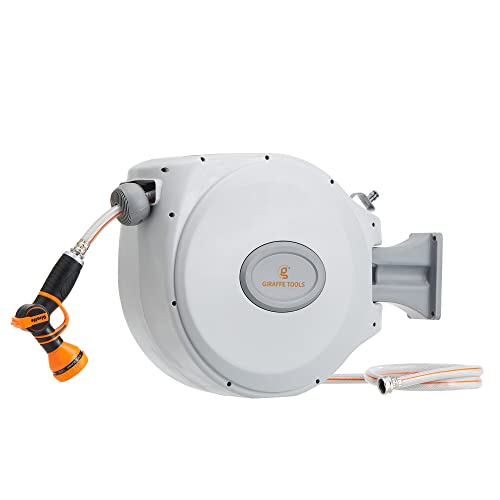 Giraffe Retractable Garden Hose Reel 5/8 in. x 61+4 ft, ...