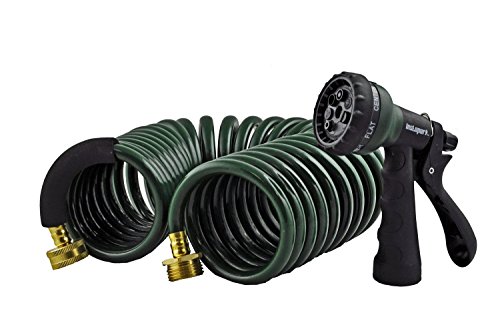 Instapark GHN-06-25 Heavy-Duty EVA Recoil Garden Hose 25ft with 7-Pattern ...