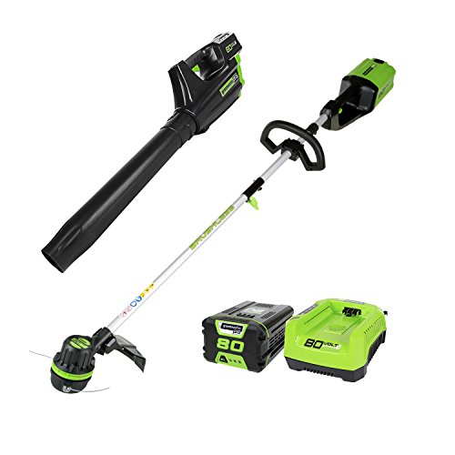 Greenworks Pro 80V Cordless Brushless String Trimmer + Leaf Blower ...