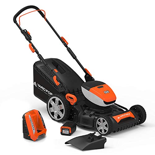 YARD FORCE YOLMX21P300 Lithium Ion Battery Powered Mower, Black/Orange