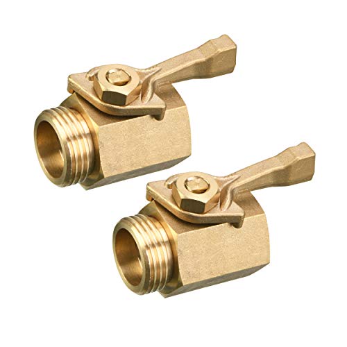 M MINGLE Heavy Duty Brass Garden Hose Shut Off Valve, ...