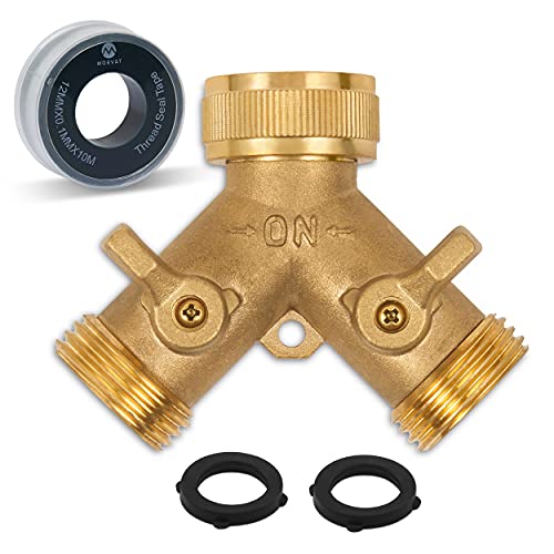 Morvat Heavy Duty Brass Garden Hose Connector Tap Splitter (2 ...