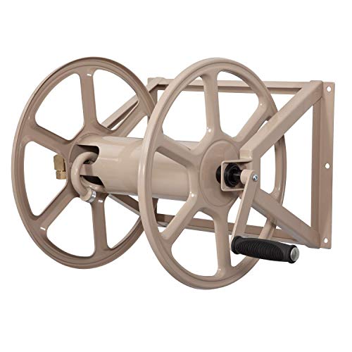 Liberty Garden 709 Steel Wall/Floor Mounted Hose Reel, Holds 200-Feet ...