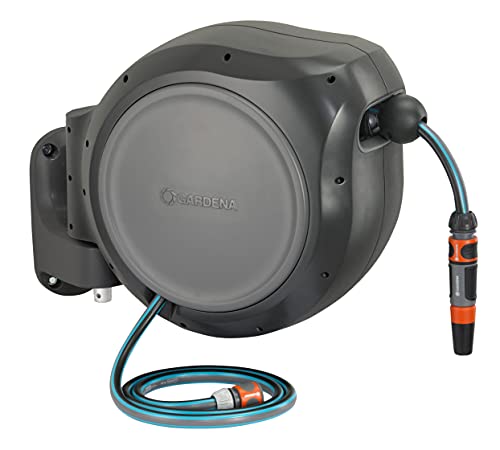 GARDENA 8055 - 100 Foot Wall Mounted Retractable Reel with ...
