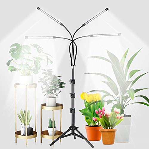 GHodec 4-Head Grow Light with Stand, 80 LED 5500K Full ...