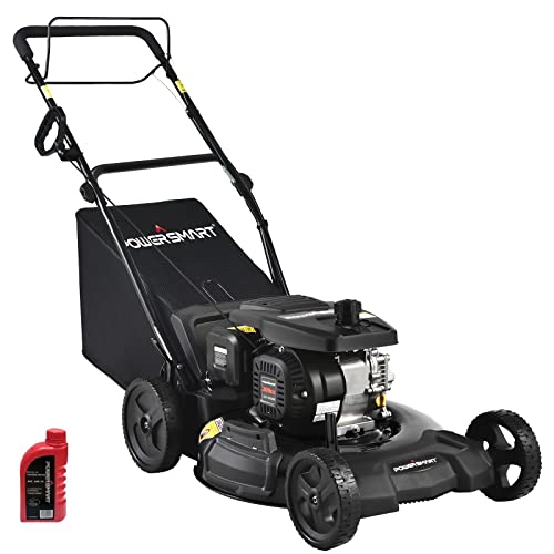PowerSmart Self Propelled Gas Lawn Mower 21-Inch, 209CC 4-Stroke Engine ...