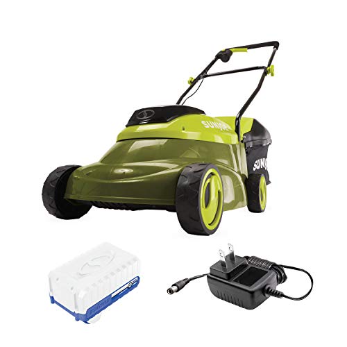 Sun Joe 24V-MJ14C Walk-Behind Cordless Push Lawn Mower w/Brushless Motor, ...