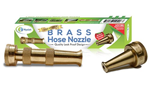 Hose Nozzle ~ Solid Brass ~ Adjustable Spray Patterns ~ ...