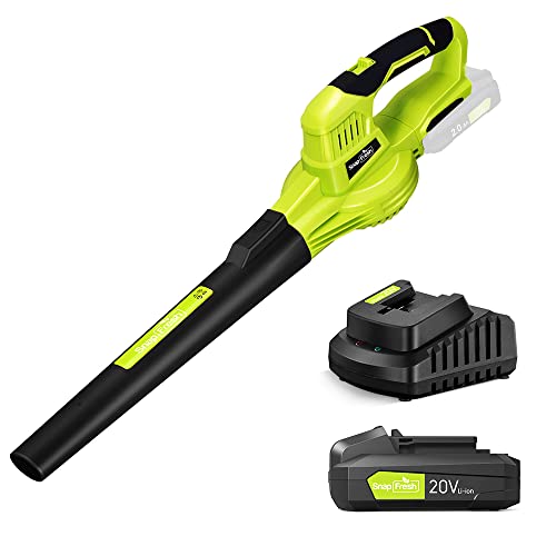 SnapFresh Leaf Blower - 20V Leaf Blower Cordless with Battery ...