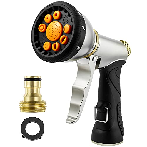 OPOM Garden Hose Sprayer,Heavy Duty Metal Hose Sprayer Nozzle, 9 ...