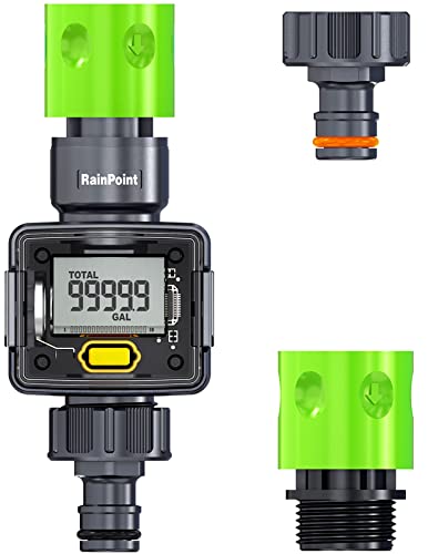RAINPOINT Water Flow Meter, Digital Flow Meter Hose Water Meter ...