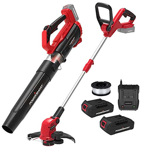 PowerSmart 20V Cordless String Trimmer Battery Edger Trimmer 12-Inch 2-in-1 ...