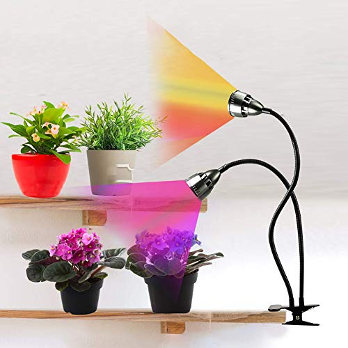 GHodec Grow Light for Indoor Plants,Full Spectrum Dual Head Desk ...