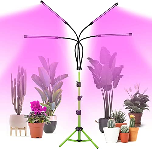LED Grow Light for Indoor Plants, COOLAPA 80W Four-Head Grow ...
