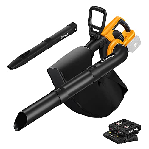 WORKSITE 40V Cordless Leaf Blower, 3-in-1 Electric Leaf Blower/Vacuum/Mulcher 330 ...