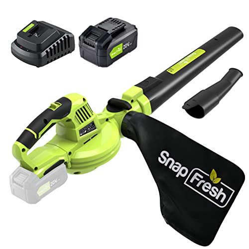 SnapFresh 2 in 1 Cordless Leaf Blower/Vacuum- Electric Leaf Blower ...
