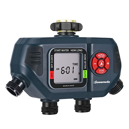 DEWENWILS Sprinkler Timer 4 Zone, Outdoor Garden Water Hose Timer ...
