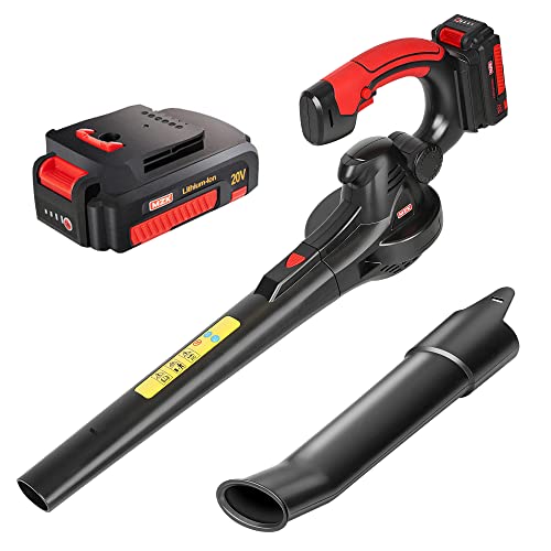 MZK Cordless Brushless Leaf Blower&20V Lightweight Leaf Blower with Battery ...