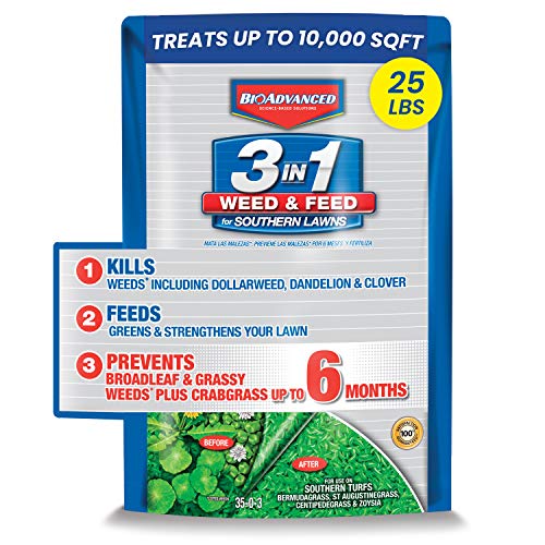 BioAdvanced Weed and Feed, 3-in-1 Weed Killer and Lawn Fertilizer ...