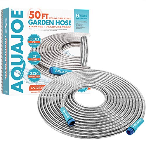 Aqua Joe AJSGH50 1/2-Inch Heavy-Duty, Puncture Proof Kink-Free, Spiral Constructed ...