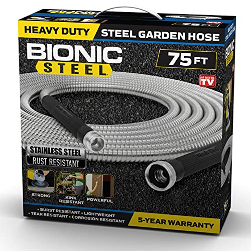 Bionic Steel 75 Foot Garden Hose 304 Stainless Steel Metal ...