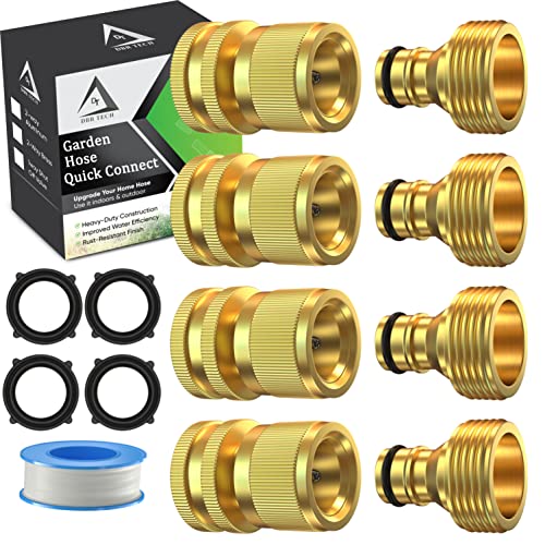 Quick Connect Garden Hose Fittings, 4-Pack, Male and Female Solid ...