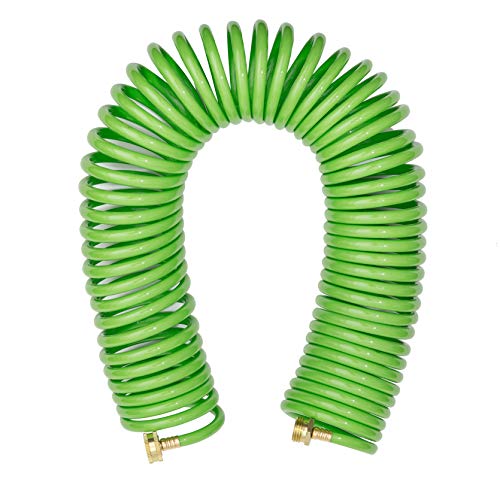 LINEX Premium PU Coil Garden Water Hose 50 ft with ...