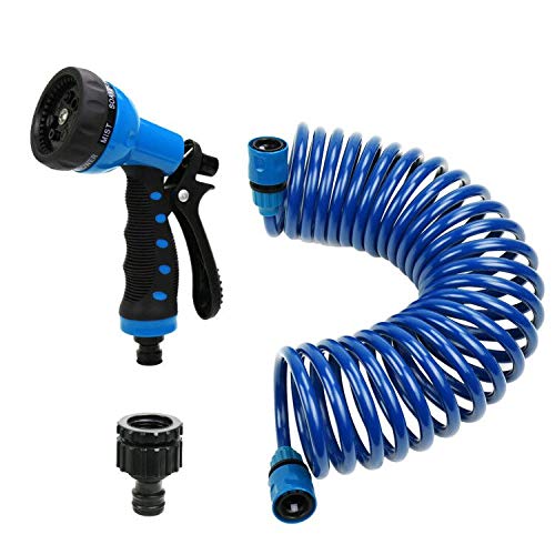 Recoil Garden Hose 25FT EVA Water Hose with 7-Pattern Spray ...