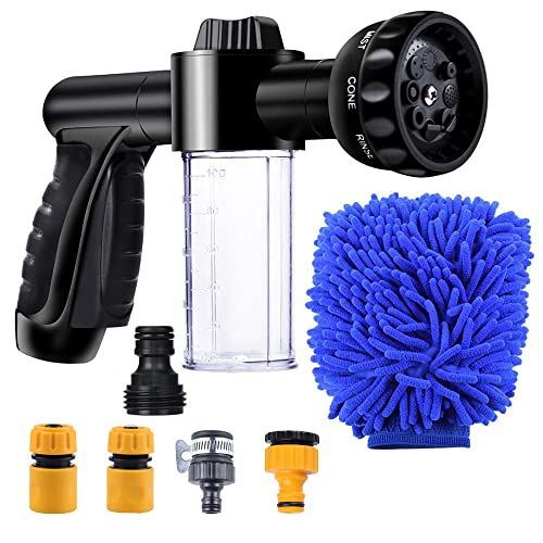 Garden Hose Nozzle 8 Function Car Wash Soap Sprayer Foam ...