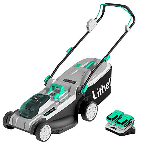 Litheli Cordless Lawn Mower Battery-Powered 17 Inch, Bagging & Mulching, ...