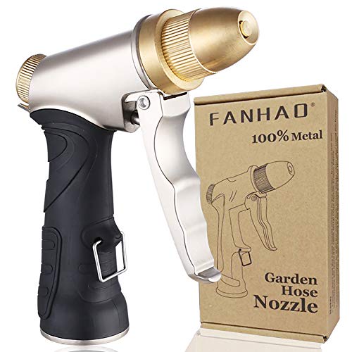 FANHAO Garden Hose Nozzle, 100% Heavy Duty Metal Spray Nozzle ...