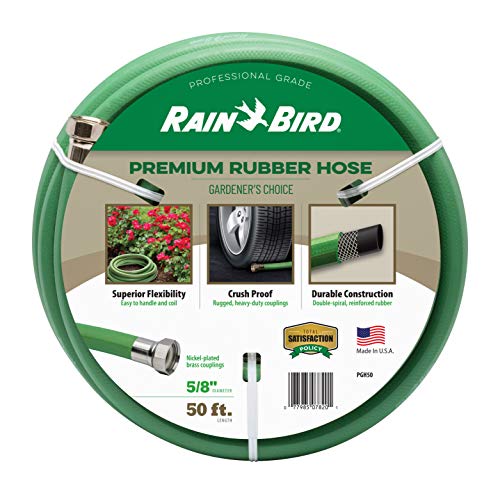 Rain Bird PGH50 Premium Heavy-Duty Garden Hose, 100% EDPM Rubber, ...