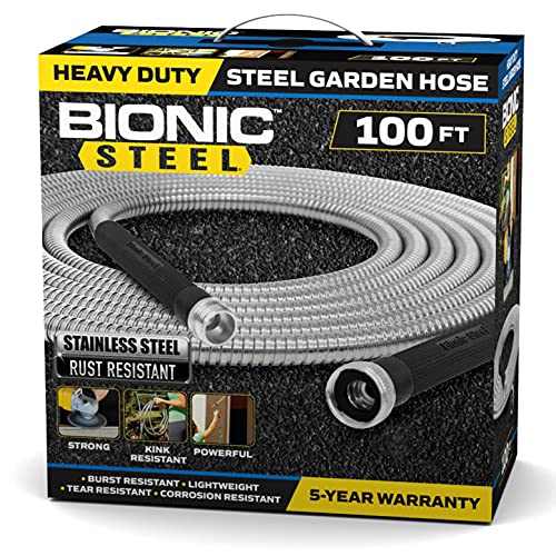 Bionic Steel 100 Foot Garden Hose 304 Stainless Steel Metal ...