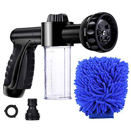 Garden Hose Nozzle, High Pressure Hose Spray Nozzle 8 Way ...