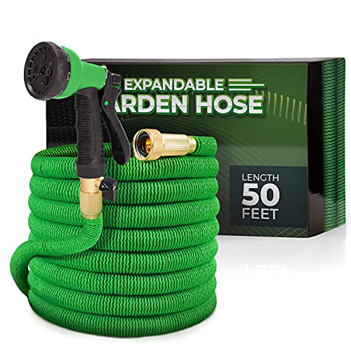 Joeys Garden Expandable Garden Hose with 8 Function Hose Nozzle, ...
