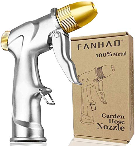 FANHAO Upgrade Garden Hose Nozzle Sprayer, 100% Heavy Duty Metal ...