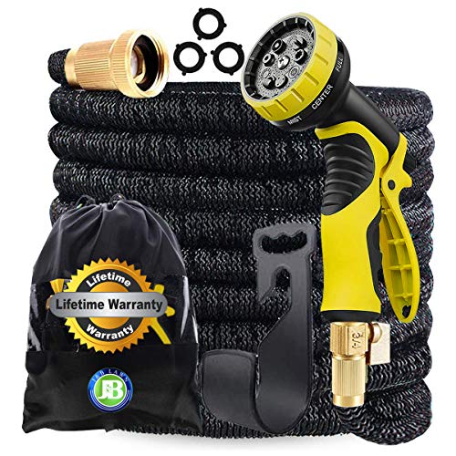 J&B XpandaHose 75ft Expandable Garden Hose with Holder - Heavy ...