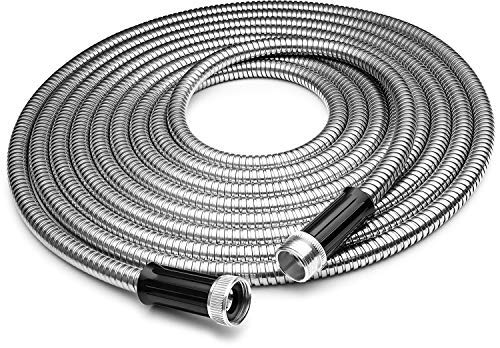 304 Stainless Steel Garden Hose by Gustyfind Garden- 50ft, Kink ...