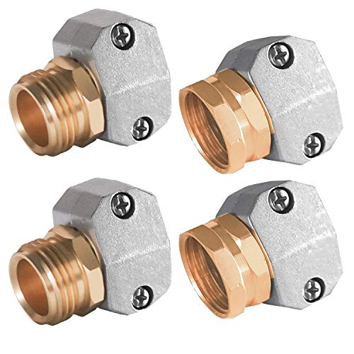 Hourleey Garden Hose Repair Fittings, Zinc and Aluminum Male and ...
