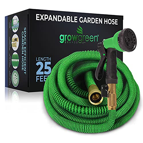 Growgreen Garden Hose with 8 Function Nozzle, Expandable Garden Hose, ...