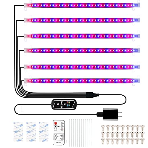 LED Grow Light Strips for Indoor Plants, 6Pack Full Spectrum ...
