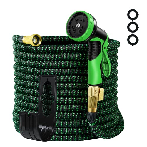 Garden Hose Expandable 100ft, Self-Locking Leakproof Water Hose With 10 ...