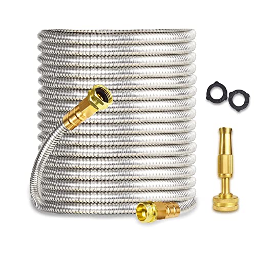 100FT 304 Stainless Steel Metal Garden Hose - Heavy Duty ...