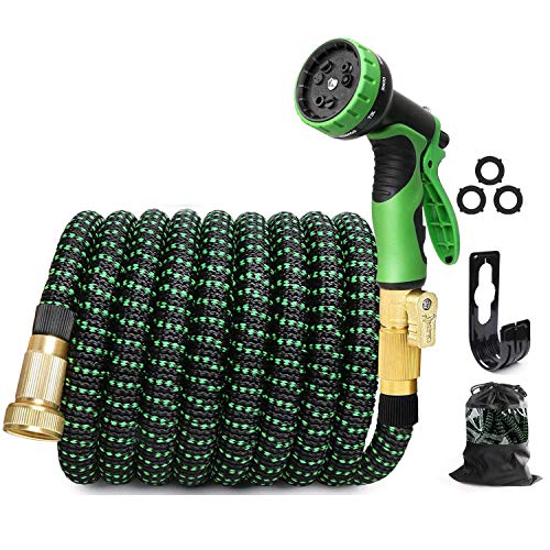 EASYHOSE Garden Hose 25FT, Expandable Water Hose with Extra-Strong Brass ...