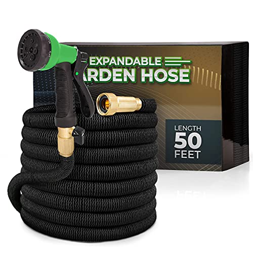Joeys Garden Expandable Garden Hose with 8 Function Hose Nozzle, ...