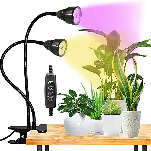 LED Grow Light for Indoor Plant, Juhefa Gooseneck Dual Head ...