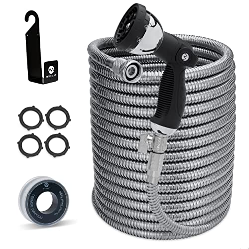Morvat 150 Foot Stainless Steel Garden Hose Set with All ...