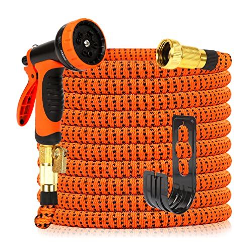 Garden Hose Expandable 50ft, POBOMVOM Self-Locking Leakproof With 10 Function ...