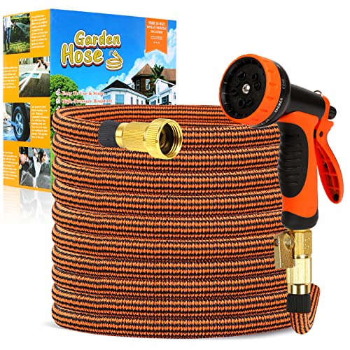 Expandable Garden Hose 50ft, AUNOAAC Self-Locking Leakproof With 10 Function ...