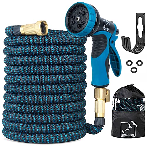 100 Ft Expandable Garden Hose, Extra Strength No-Kink, Lightweight Durable ...
